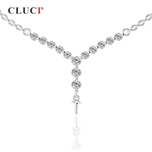 CLUCI 925 Sterling Silver Zircon Pendant Necklace Jewelry Luxury Simple Design Zircon Necklace Jewelry for Women Party SN047SB 2024 - buy cheap