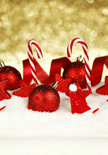 candycane decoration ball candies winter snow bokeh photo backdrop  Computer print christmas background 2024 - buy cheap
