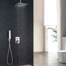 Juego de ducha de montaje en pared, ducha ultrafina de acero inoxidable 304 de 10 "con ducha de latón, venta al por mayor 2024 - compra barato