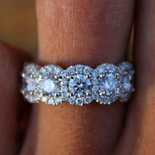 Богемные женские кольца с геометрическим кристаллом, серебряное кольцо, нежное женское свадебное украшение для вечеринки, одежда 2024 - купить недорого