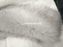Alta qualidade branco tingido ponta imitação de pele de raposa engrossar tecido de pelúcia diy, 180cm * 45cm (meia jarda)/pçs 2024 - compre barato