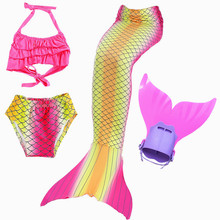 2018 NEW!Children Kids Mermaid Tail with Monofin Girls Costumes Swimming Mermaid Tail Bikini Swimsuit Flipper for girls 2024 - buy cheap