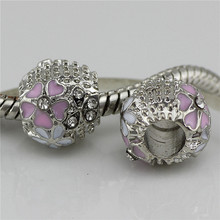 Pulseiras pandora originais, braceletes com pingente de flor, joias para mulheres 2024 - compre barato