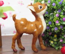 Simulation deer  polyethylene&furs deer model funny gift about 11cmx4cmx14cm 2024 - buy cheap