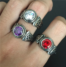 Size 7-11 Amazing Design Puple Red Clear Stones Punk Gothic Ring 316L Stainless Steel Cool Fashion Mens Polishing Ring 2024 - buy cheap