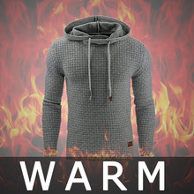 Men Plaid Jacquard Pullover Hooded Long Sleeve Casual Hoodies Sweatshirt Warm Hooded Sweatshirt Casual Solid Plaid Wide-waisted 2024 - buy cheap