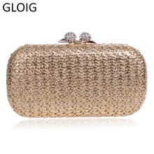GLOIG Knitted Mixed Candy Color Diamonds Women Evening Bags Metal Day Clutches Purse Evening Bag Small Wedding Handbags 2024 - buy cheap