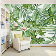 Beibehang papel de parede personalizado 3d, retrô, chuva tropical, floresta, palmeira, folhas de banana, sala de estar, plano de fundo de tv, alta qualidade, papel de parede 2024 - compre barato