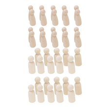 40pcs/Sets Solid Hard Wood People Male Female Natural Unfinished People Bodies Paint Wedding Decor Dolls Accessories Set 2024 - buy cheap