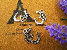 75 PCS-OM Charms ,Antique Tibetan Silver Tone Yoga Ohm Aum Symbol charm Pendants 23x28mm 2024 - buy cheap