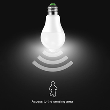 Lâmpada led pir com sensor de movimento, e27/b22 10w, automática, inteligente, infravermelha, com sensor de energia, para corpo humano, lâmpada inteligente 2024 - compre barato