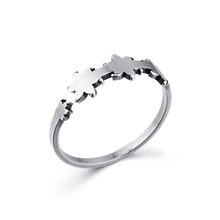 Anillo abierto de acero inoxidable para mujer, sortija ajustable con diseño de flores y seis pétalos, de Metal, R105-T2 2024 - compra barato