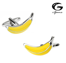 iGame Banana Cufflinks Yellow Color Quality Brass Material Novelty Fruit Design Free Shipping 2024 - купить недорого