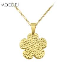 Gold Silver Color Collares Jewelry Necklace Stainless Steel Flower Shape Clavicle Chain Women Statement Choker Trendy Jewelry 2024 - buy cheap