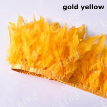 10 Meter 10-15CM turkey feather trims natural gold yellow marabou feather For Crafts ribbon fringe for skirt Wedding decoration 2024 - buy cheap