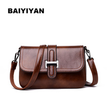 BAIYIYAN Fashion Women Bag Oil Wax PU Leather Shoulder Bags Hasp Handbags Small Flap Crossbody Bags for Ladies Messenger Bags 2024 - buy cheap
