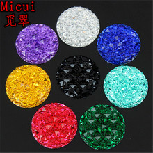 Micui 10 шт. 30 мм круглые стразы из полимера, кристаллы и камни, плоская задняя кнопка для украшения одежды, платья, ремесла, MC782 2024 - купить недорого