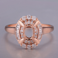 Luxury Ring Mountings For Oval Stones 4x6mm 14K Rose Gold For Anniversary WP268 2024 - buy cheap