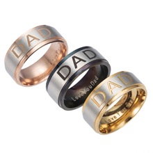 Anel gravado de aço inoxidável 3 cores gaxybb, anel de papai para homens e pais, joias para homens 2024 - compre barato