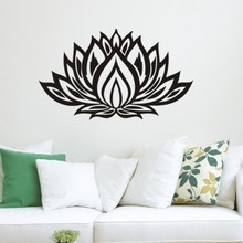 beautiful black Lotus flower home decals wall stickers living room wedding decoration for girls bedroom decor wallposter 2024 - buy cheap