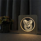 Luz noturna 3d em madeira abstrata com nó, luz de mesa decorativa, para quarto, bebê e criança, com usb 2026 - compre barato