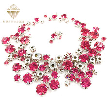 Strass-Lote de 100 unidades de cristal rosa de varios tamaños, base de diamantes de imitación, accesorios de ropa diy, gran oferta, envío gratis 2024 - compra barato