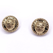 Pulseira de coruja de metal e botão dourado 18mm 22mm 25mm, acessórios de botões de decoração, diy, 10 tamanhos jsja-0036 2024 - compre barato