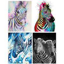 Full Square/Round Drill DIY Diamond Embroidery Zebra Diamond Painting 3D Diamond Cross Stitch Art Decor Painting Horse & Zebre 2024 - buy cheap