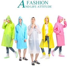 Fashion Adults Multicolor Siamesed Hooded Raincoats EVA Transparent Raincoat Portable Environmental Repeat Use Raincoats 2024 - buy cheap