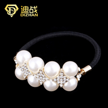Fashion Korean Elegant Imitated Pearl Hair Accessories Elastic Hairbands Crystal Hair Rope Wedding Hairpins for women 2024 - buy cheap
