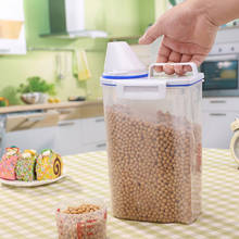 2L Plastic Cereal Dispenser Storage Box Kitchen Food Grain Rice Container Nice Kitchen rice storage box flour grain storage 2024 - buy cheap