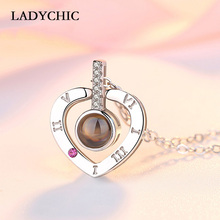 Romantic Heart Love Memory Wedding Pendant 100 Languages I love you Projection Pendant Necklaces Trendy Female Gifts Hot Sale 2024 - buy cheap
