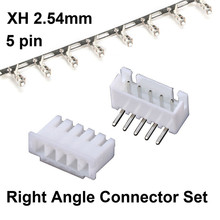 Conector jst 2.54mm xh 5-pin ângulo reto tomada, conector fêmea (macho, fêmea, crimpados) 50 conjuntos 2024 - compre barato