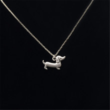 New Vintage cute Tiny Dachshund Pendant choker Necklace Boho Chic Sausage Dog Maxi Necklaces for women girls Christmas gift 2024 - buy cheap