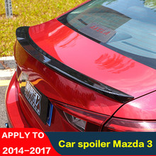FOR Mazda 3 Axela Car spoiler rear trunk tail fin 2014-2017 ABS color spoiler Carbon fiber tail Suitable for four-door sedan 2024 - buy cheap