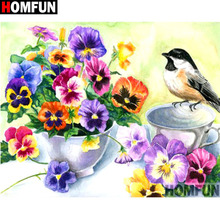 HOMFUN Full Square/Round Drill 5D DIY Diamond Painting "Birds and flowers" 3D Embroidery Cross Stitch 5D Home Decor Gift A17386 2024 - buy cheap