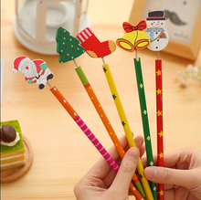 6 PCS/lot New Christmas Wooden Pencils Novelty Cartoon Stationery Wood Pencils  Office school pencils Merry Christmas Gifts 2024 - buy cheap