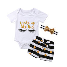 FOCUSNORM New Casual Toddler Kids Baby Girls Clothes Clothing Outfits Sets Outfit T-Shirt+Short Pants 2024 - buy cheap