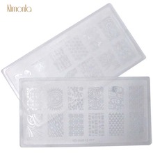 10 Designs White Plastic Nail Art Stamping Plates For UV Gel Polish Nail Stamper Scraper DIY Nail Art Template Set 2024 - buy cheap