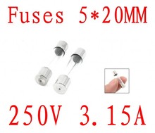5*20MM Fuses 3.15A Fast Quick Blow Glass Tube Fuse Kit 250V 3.15A 100pcs 2024 - buy cheap