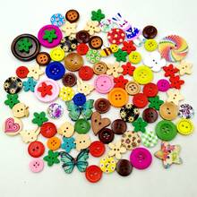 20 Pcs Wooden Button Beads Kids DIY Scrapbooking Drawing Craft Artwork Decoration Mixed Color 2024 - buy cheap