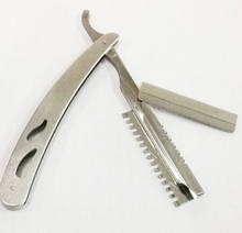 Straight Barber Edge Steel Razors Folding Shaving Knife With10pcs Blades For Men 2024 - buy cheap
