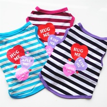 Pet Dog Clothes Heart Pattern Stripes Spring Summer Shirt Small Fresh Vest T Shirt High Quality Clothing Ropa Para Perros Hoopet 2024 - buy cheap