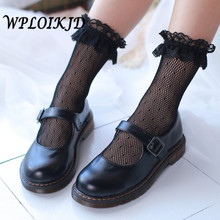 [WPLOIKJD]Harajuku Hollow Out Women Creative Sexy Socks Japan Princess Transparent Lace Fishnet Socks Calcetines Mujer 2024 - buy cheap