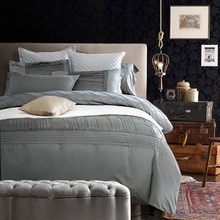 Juego de sábanas de seda de lujo para cama, edredón de algodón, color gris plateado, tamaño Queen y King 2024 - compra barato
