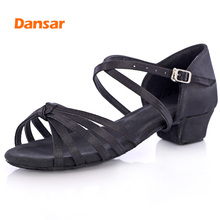 High Quality Professional Jazz Ballroom Tango Salsa Latin Dance Shoes For Girls Children kid Women's Soft Bottom Low Heel 2024 - buy cheap