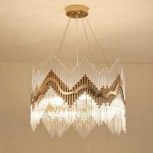 Postmodern crystal chandeliers creative personality art golden iron living room dining room bedroom study model room lamps led 2024 - buy cheap