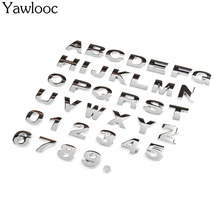 25mm DIY Letters Alphabet Emblem Chrome Car Stickers Digital Badge Automobiles Logo 3D Metal Car Accessories Motorcycle Sticker 2024 - buy cheap