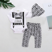 Wholesales Baby boys clothes Ladies I Have Arrived Romper+Pants+Hat 3pcs set Newborn Baby girls clothing Free Shipping 2024 - buy cheap