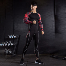 MMA men's compression fitness T-shirt suit 3D printing men's trousers leggings rashgard kit crossfit Shirts Clothing brand S-4XL 2024 - buy cheap